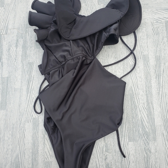 New Kanomi One Shoulder black Swimsuit UV Sun Protection handmade One Piece sexy - Picture 3 of 8